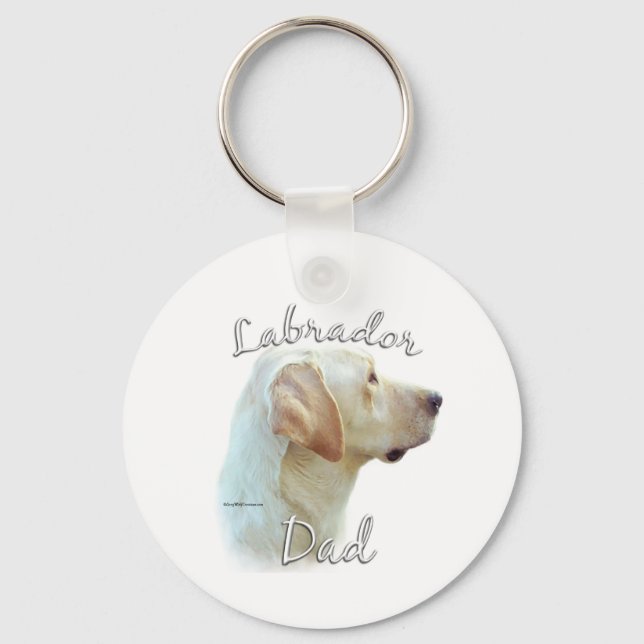 Labrador Retriever (yellow) Dad 2 Key Ring (Front)