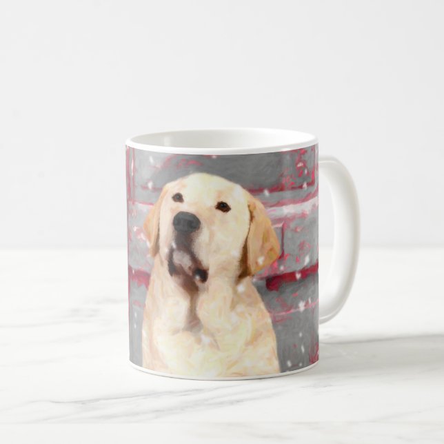 Labrador Retriever Yellow Lab Christmas Mug (Front Right)