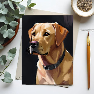 Labrador Retriever | Yellow Lab Pet Dog Painting Postcard