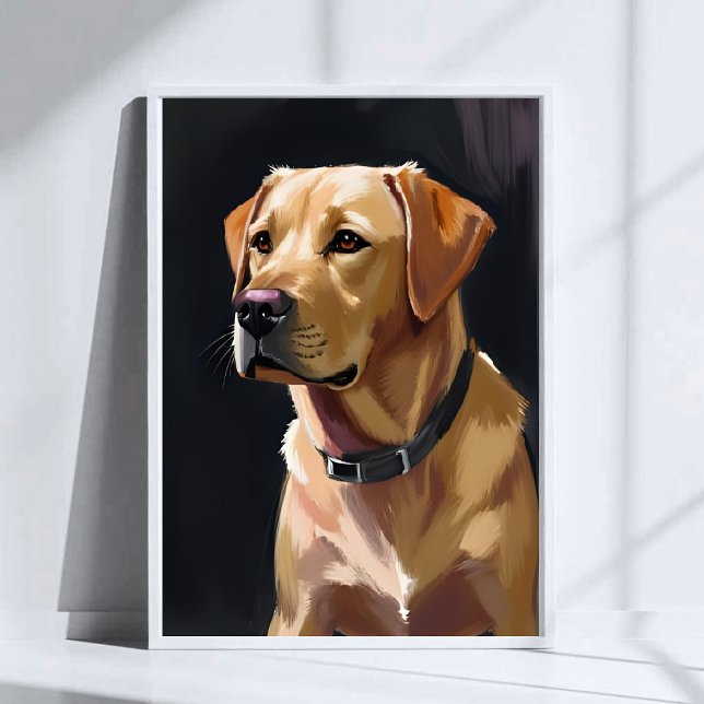 Labrador Retriever | Yellow Lab Pet Dog Painting Poster (Creator Uploaded)