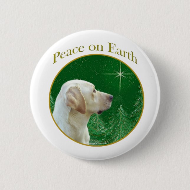 Labrador Retriever (yellow) Peace 6 Cm Round Badge (Front)