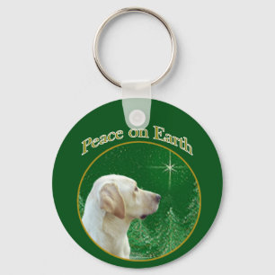Labrador Retriever (yellow) Peace Key Ring