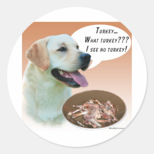 Labrador Retriever (yellow) Turkey Classic Round Sticker