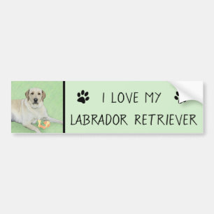 Labrador Retriever Yellow with Tennis Balls Bumper Sticker