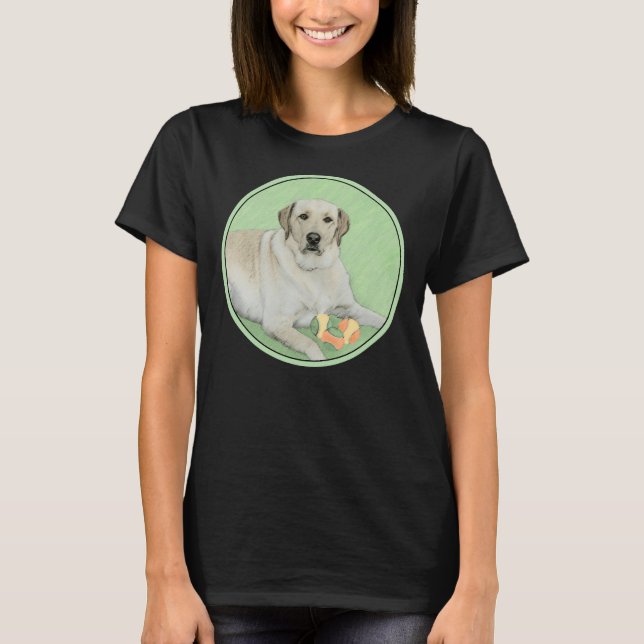 Labrador Retriever Yellow With Tennis Balls T-Shirt (Front)