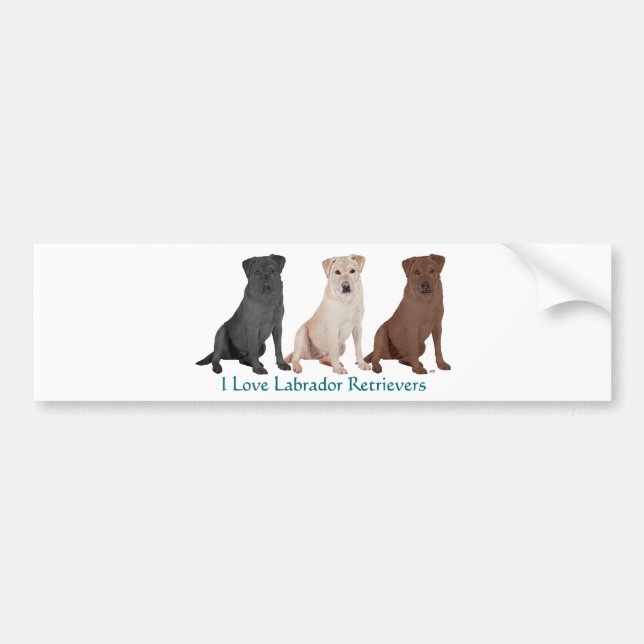 Labrador Retrievers - 3 Colors to Love Bumper Sticker (Front)