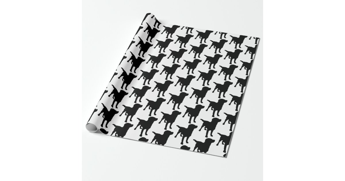 Labrador Retrievers Black Dog Pattern Wrapping Paper Zazzle