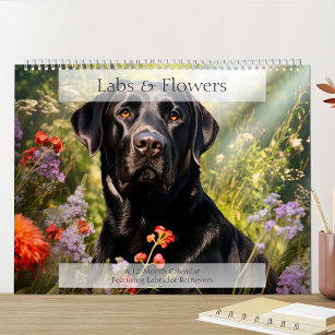Labrador Retrievers Floral  Calendar