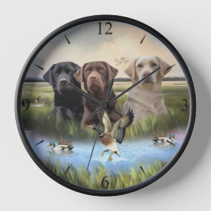 Labrador Retrievers, (Hunting dogs)  Clock
