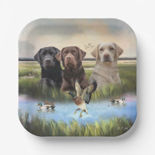 Labrador Retrievers, (Hunting dogs)  Paper Plate