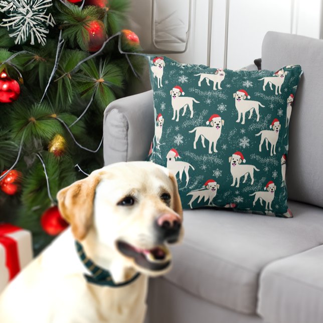 Labrador Retrievers in the Snow Christmas Cushion (Creator Uploaded)