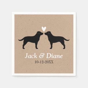 Labrador Retrievers Wedding Couple Personalised Napkin