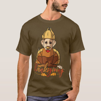 Labrador Retriver Dog Greets Happy Thanksgiving Tu T-Shirt