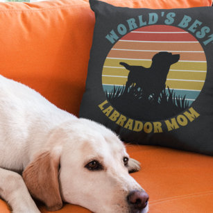Labrador Retro Sunset Personalised Cushion