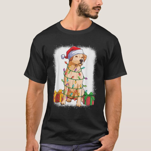 Labrador Santa With Christmas Tree Lights Xmas Boy T-Shirt (Front)