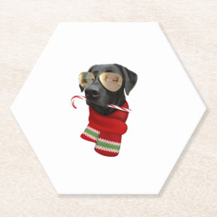 Labrador Shirt Christmas Gift Dog Lovers Lab Sungl Paper Coaster