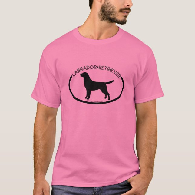 Labrador Silhouette Black T-Shirt (Front)