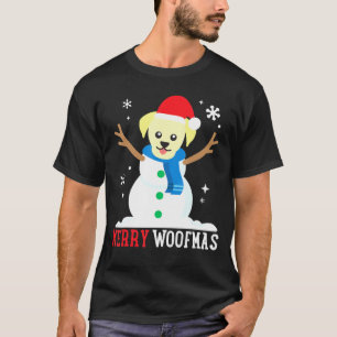 Labrador Snowman Cute Dog Mum Dad Christmas T-Shirt