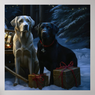 Labrador Snowy Sleigh Christmas Decor 