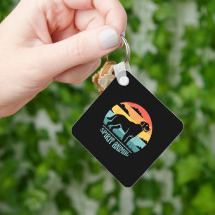 Labrador Spirit Animal Vintage & Retro Sunset Labr Key Ring