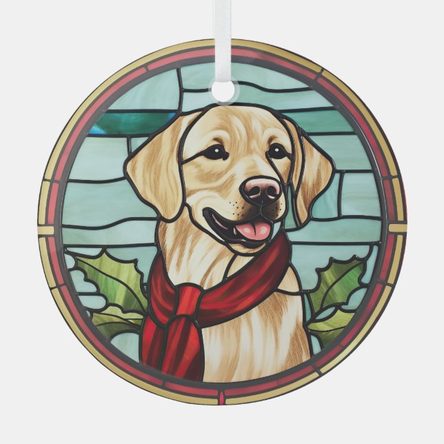 Labrador Stained Glass Christmas Tree Decoration (Front)
