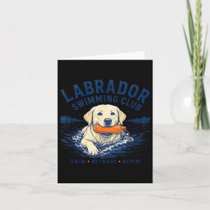 Labrador Swimming Club Funny Dog Lover Card