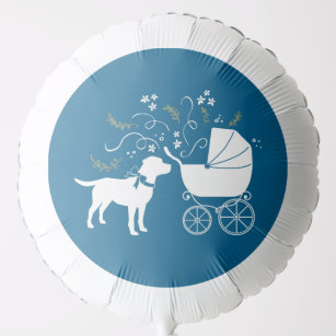 Labrador Theme - Dog Baby Shower Blue Lab Balloon