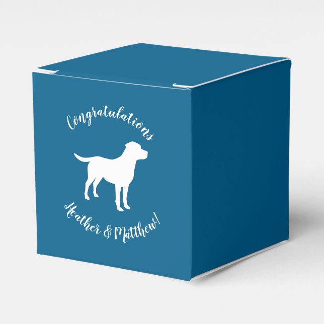 Labrador Theme - Dog Baby Shower Blue Lab Favour Box (Front Side)