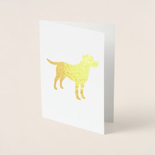 Labrador Theme - Dog Baby Shower Blue Lab Foil Card