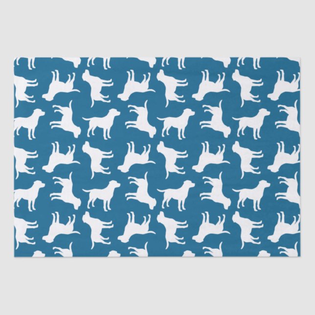Labrador Theme - Dog Baby Shower Blue Lab Tissue Paper (Front)