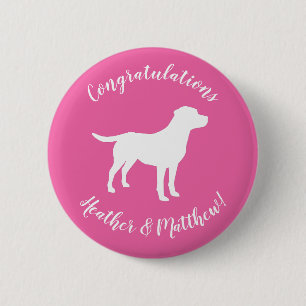 Labrador Theme Dog Baby Shower Pink Lab 6 Cm Round Badge