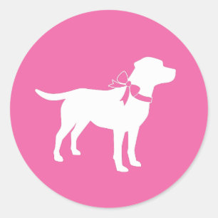 Labrador Theme Dog Baby Shower Pink Lab Classic Round Sticker