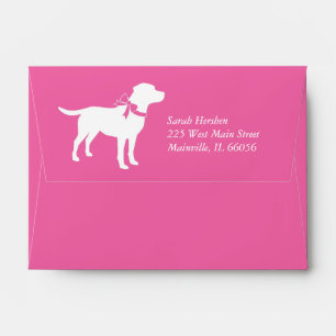 Labrador Theme Dog Baby Shower Pink Lab Envelope