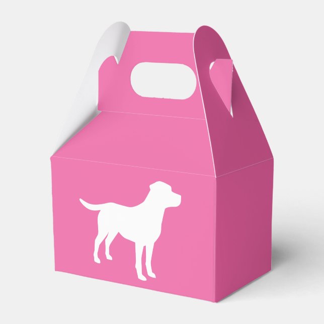 Labrador Theme Dog Baby Shower Pink Lab Favour Box (Front Side)