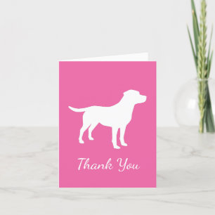 Labrador Theme Dog Baby Shower Pink Lab Thank You Card
