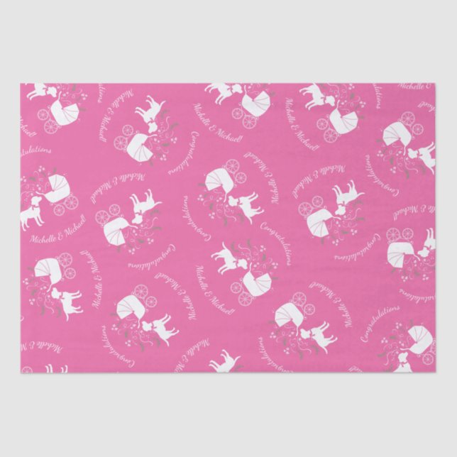 Labrador Theme Dog Baby Shower Pink Lab Tissue Paper (Front)