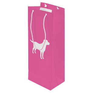 Labrador Theme Dog Baby Shower Pink Lab Wine Gift Bag
