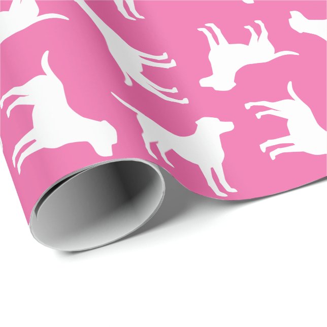 Labrador Theme Dog Baby Shower Pink Lab Wrapping Paper (Roll Corner)