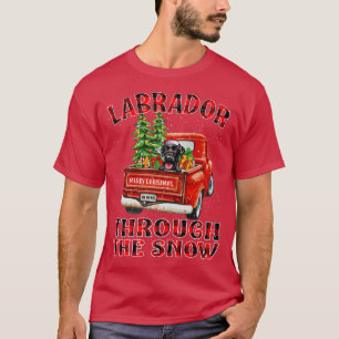 Labrador Through The Snow Christmas Truck Plaid Re T-Shirt
