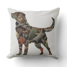 Labrador Throw Pillow with Camouflage