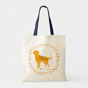 Labrador Tote Bag Personalised Pastel Orange Gift