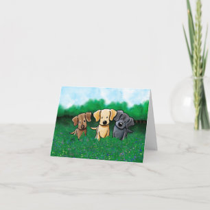 Labrador Trio Dog Card