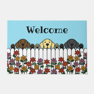 Labrador Trio Watching You Welcome Doormat