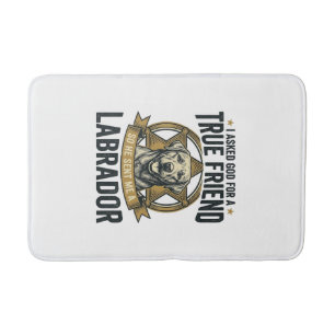 Labrador True Friend Vintage Dog Lover Design_1 Bath Mat