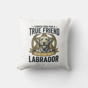 Labrador True Friend Vintage Dog Lover Design_1 Cushion