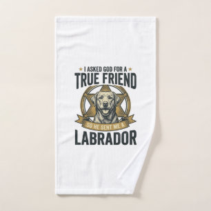Labrador True Friend Vintage Dog Lover Design_1 Hand Towel