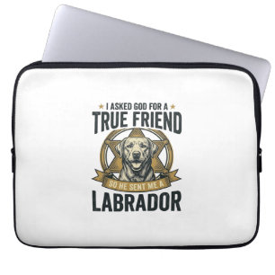 Labrador True Friend Vintage Dog Lover Design_1 Laptop Sleeve