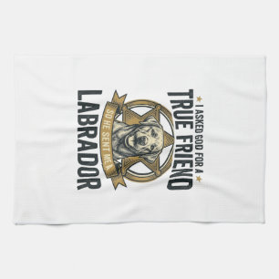 Labrador True Friend Vintage Dog Lover Design_1 Tea Towel