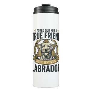 Labrador True Friend Vintage Dog Lover Design_1 Thermal Tumbler