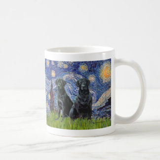 Labrador (two black) - Starry Night Coffee Mug